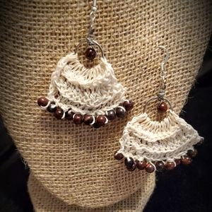 Handcrafted Boho Lace Beaded Earrings